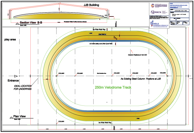 The plans for the velodrome